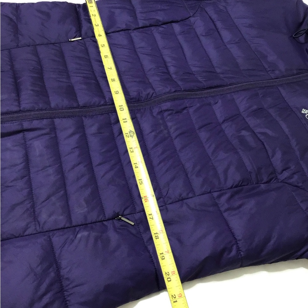Columbia Purple Hooded Puffer Long Jacket Multi Zipper Details Size XL - Picture 12 of 16